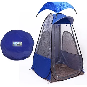  Палатка для зимней рыбалки Одноместная водонепроницаемая летняя всплывающая палатка Портативная автоматическая открывающаяся наружная палатка Защита от дождя Изображение