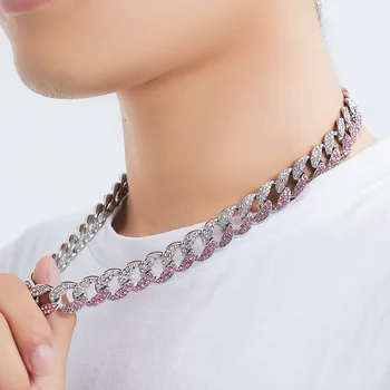 Роскошное ожерелье с пряжкой из звеньев цепи Хип-хоп 925 Серебро Позолоченный Женский Модный Подарок Изображение