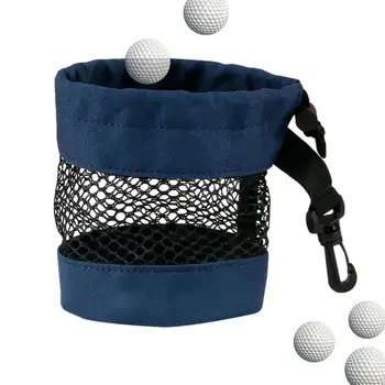 Сетчатая сумка для мяча для гольфа Сумка для футболок для гольфа Сетчатый нейлоновый держатель для мяча для гольфа Сумка для футболок Сумка для хранения большой емкости с кулиской и Изображение