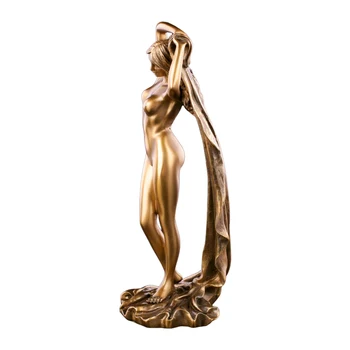 Смола Женская обнаженная фигура Статуя Креативное ремесло Настольная статуя для гостиной Декор спальни Изображение