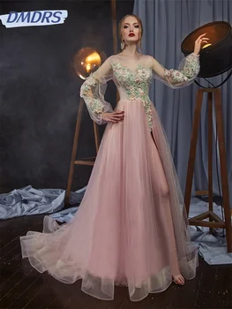Стильное платье А-силуэта с цветочным принтом 2024 Элегантные вечерние платья с длинным рукавом Классическое платье в пол Vestidos De Novia Изображение