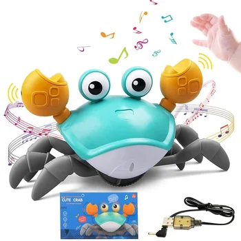 Танцующий краб Убегающая игрушка для младенцев Ползучий интерактивный побег Крабы Fujão Toys Подарок ребенку на день рождения VIP-дропшиппинг с коробкой Изображение