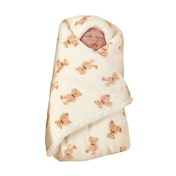  Утолщенные теплые пеленки Одеяло Обертывание Душ Подарок для младенцев 75x100 см Изображение