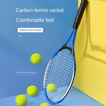 Учебные принадлежности Удобный для пользователя Улучшенный игровой процесс Прочный Доступный самообучающийся теннис с ракеткой Тренер по отскоку в теннисе Изображение