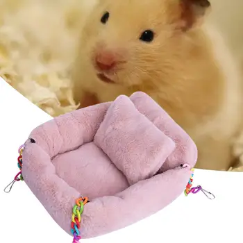 Уютный беличий гамак съемный съемный модный хомяк гнездо фруктовый узор многоцветная цепочка для домашних животных кровать одеяло Изображение