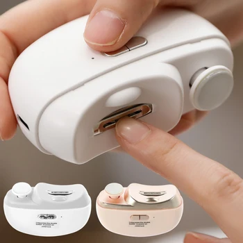 Электрическая автоматическая машинка для стрижки ногтей USB Перезаряжаемый триммер для ногтей с регулируемой скоростью Резак для ногтей и полировщик Изображение